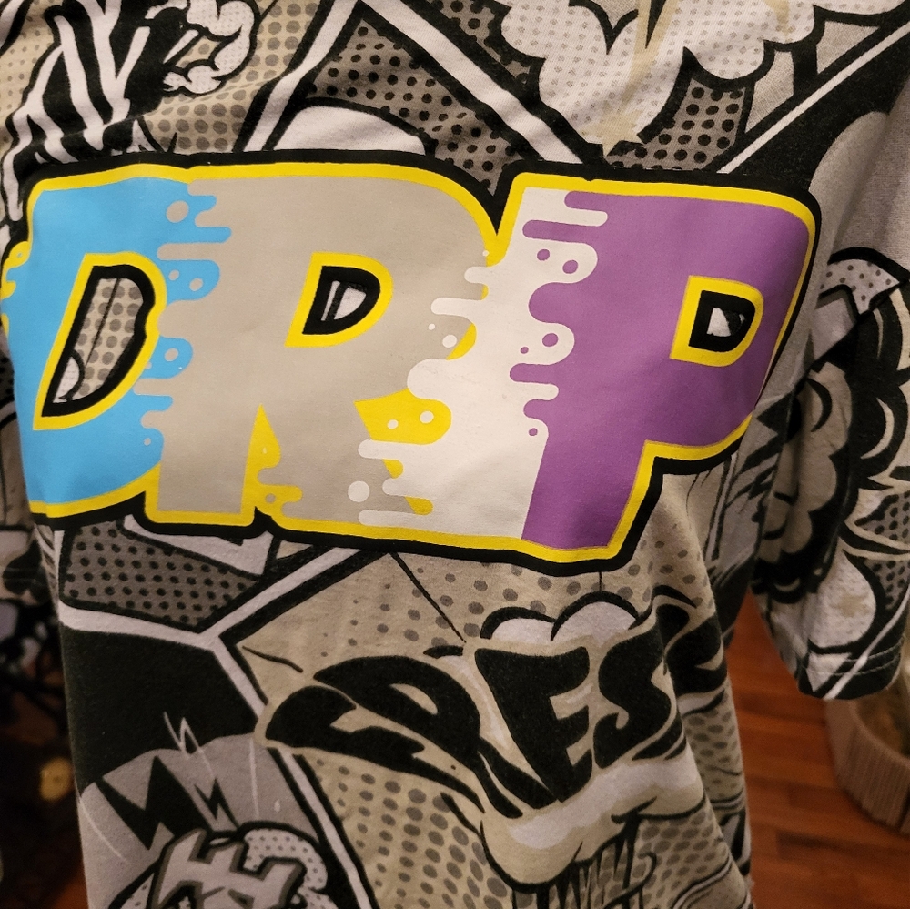 4/$19 Graffiti print DRIP Graphic Tee  by Bailey apparel size Large Streetwear - Picture 3 of 8